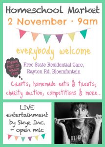 Homeschool Market, Bloemfontein 2 Nov 2019